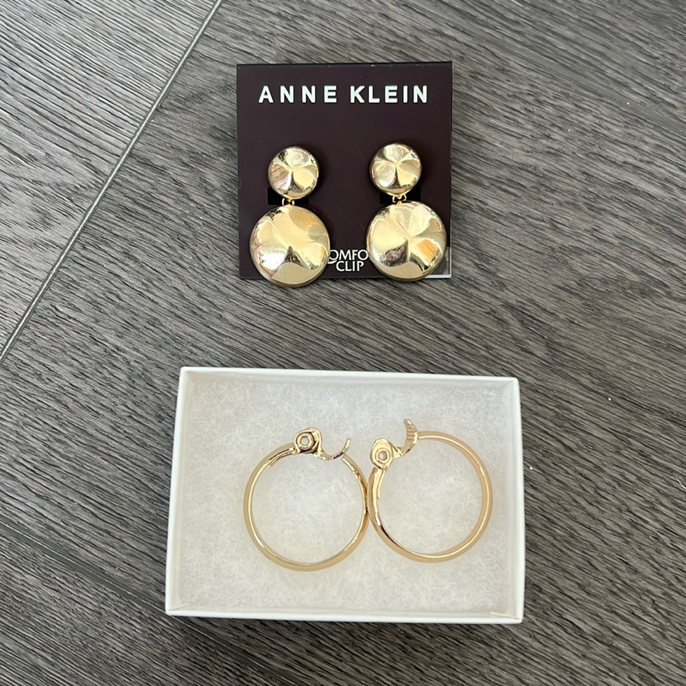 2 different sets of clip on earrings